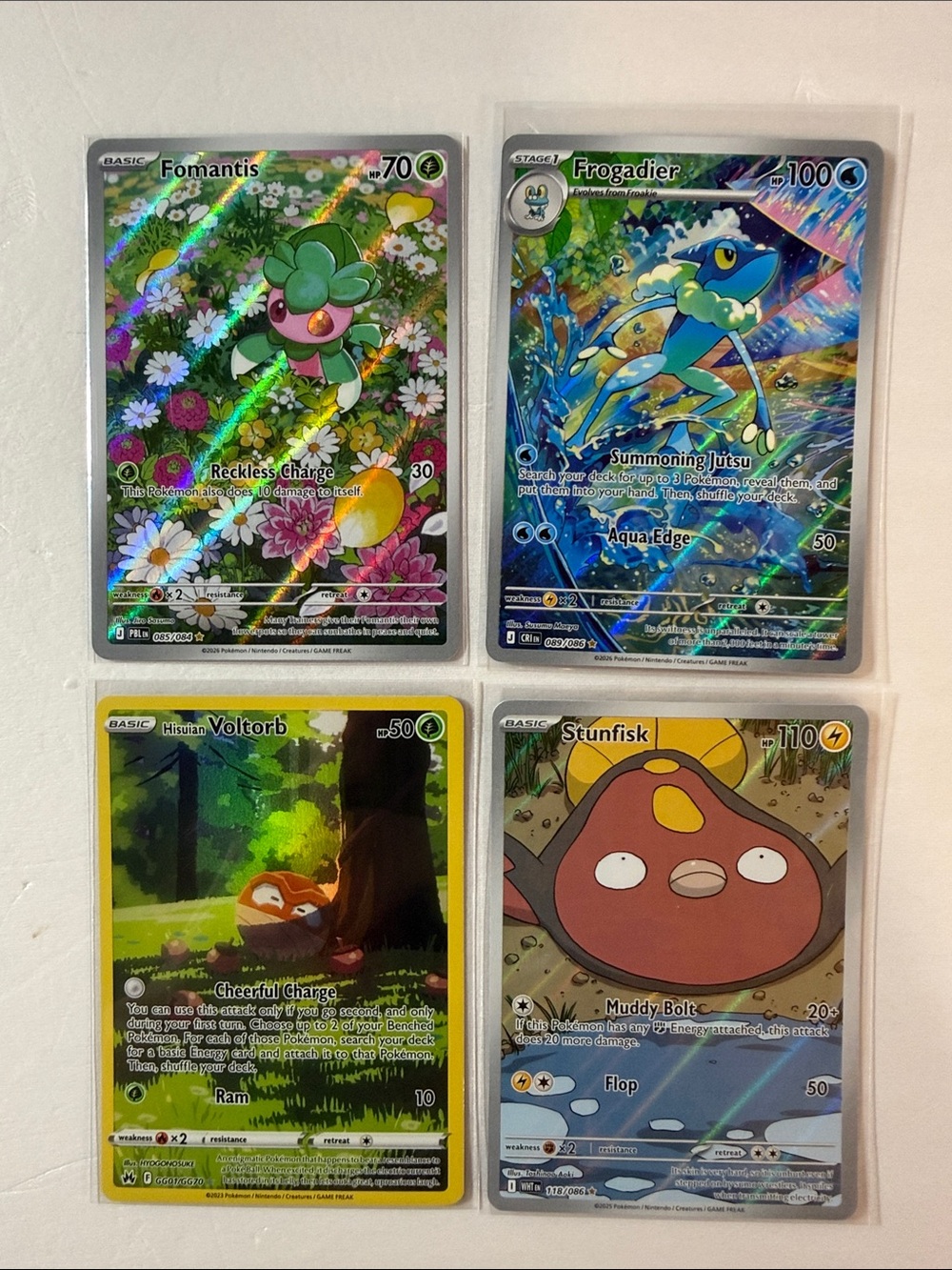 Pokemon Holofoil Card Set - Green, Blue, Yellow, Brown
